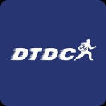 DTDC logo on a blue background